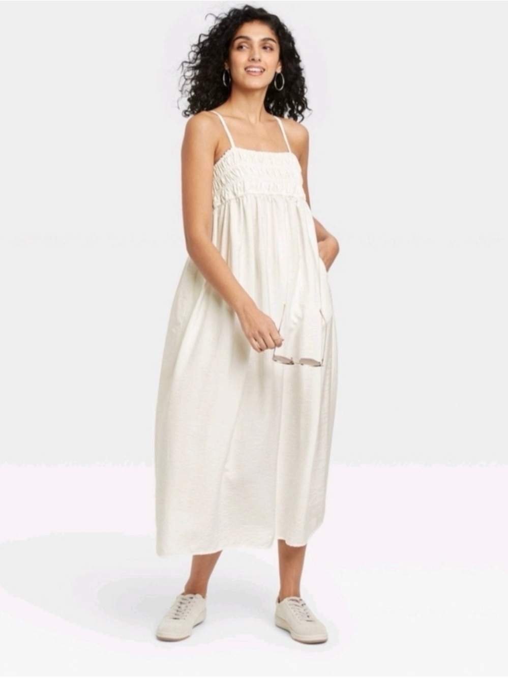 Target A New Day Women’s Cream Smocked Bust Sundress